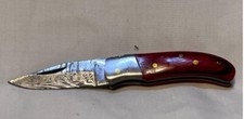 Canif pliant laguiole Damas forgé 11cm manche bois rouge (prix négociable)