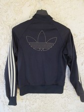 Veste ADIDAS rétro vintage TREFOIL noir or doré femme jacket felpa 38