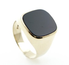 Chevalière Bague pour Hommes Onyx 8 Carats or Jaune 333 5,8 G Gr. 65