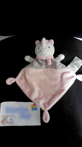 Doudou plat licorne rose - doudou,