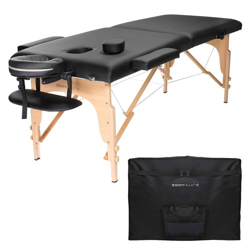 Black portable massage table - black,