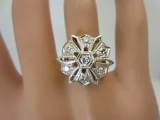 Bague Fleur En Diamant 14K Or