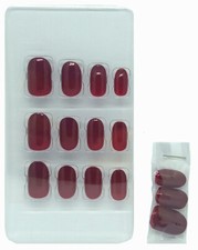 24 faux ongles prune / bordeaux -  Diva de Royal - court et arrondi 