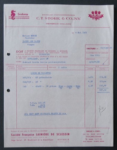 Facture pays bas 1961 - pays-bas,