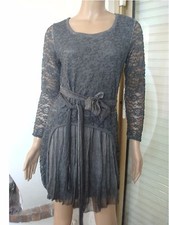 ROBE DENTELLE GRISE ORIGINALE