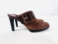 Mules sabots à talon en cuir suédé SERGIO ROSSI - Pointure 41