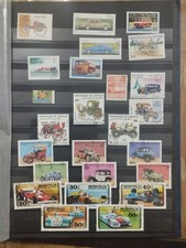 Lot 25 Timbres Stamps Vehicule Voiture De Course Truck Sport Cars Collection