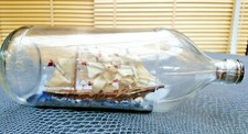 ancienne bouteille maquette de bateau voilier