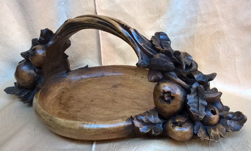 Coupe fruits sculpture bois - fruits,