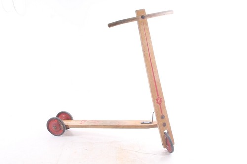 Ancien trottinette bois - ancien,