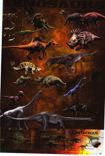 éducatif affiche dinosaure - affiche,