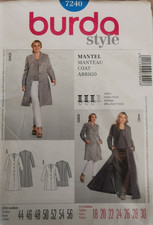 7240 PATRON BURDA VINTAGE  2 CREATIONS  MANTEAU LONG OU 3/4     46 AU 58