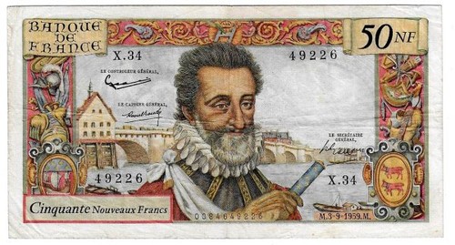 Billet nouveaux francs - 50,