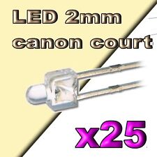 322/25# LED blanc chaud 2mm canon court --- 25 pcs