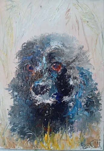 Painting spaniel oil - painting,