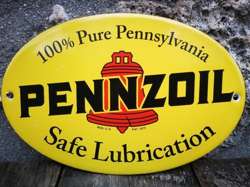 Plaque émaillée pennzoil - plaque,