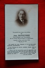 avis décès Abel MANOUVRIEZ 14-6-1963 Presse Monarchique et Catholique généalogie