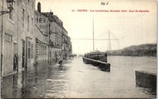 44 NANTES - crue de 1910, quai ile gloriette