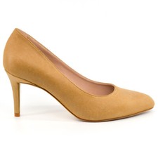 Chaussures a talon Escarpins femme fermés en cuir végétal beige