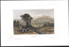 1840 Gravure aquarellée Mont