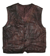 D'Homme Gilet en Cuir / Sombre