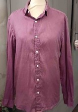 chemise homme violet aubergine en lin :: taille M :: galeries lafayettes