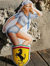 Plaque émaillée Pin Up Scudéria FERRARI Enamel Sign no Porsche Lamborgini