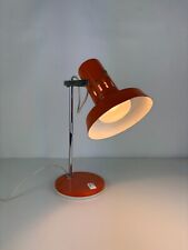Lampe de Bureau Vintage Orange et Chromé en Métal Laqué Réflecteur Orientable 70