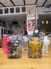 kaws chum set X5 black clear yellow pink white medicom toy originalfake 2002