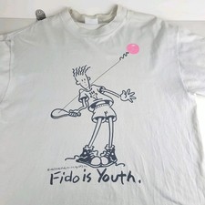 T-Shirt Vintage Fido Dido Graphic 1985 Taille XL Cartoon Made In USA by UFS. Inc