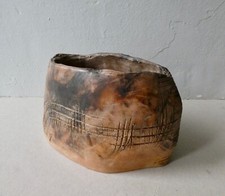 vase en céramique, en grès, japonisant, signé Chantalle