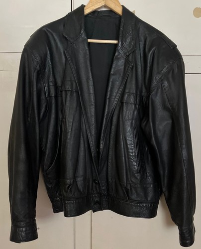 Veste cuir agneau noir - en,
