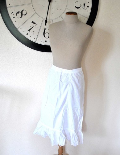 Jupon vintage coton blanc - coton,