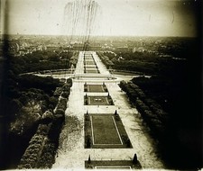 PARIS Vue aérienne prise depuis la Tour Eiffel Photo Plaque c1910 Vintage §n1