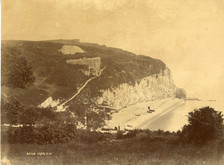 England, Beer, Coastal view, near Seaton, Devon,  Vintage albumen print Tirage
