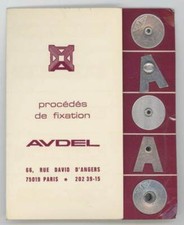 Dépliant pub cartonné AVDEL, procédés de fixation, rivets pop, rivetage