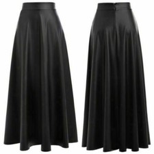 Jupe longue cuir véritable - longue,