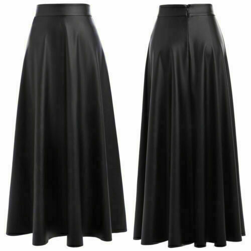 Jupe longue cuir - jupe,