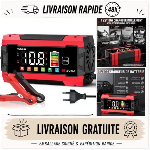 Chargeur batterie 12v 10a - batterie,