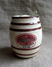 ANCIEN POT À MOUTARDE DESSAUX ORLÉANS - TONNEAU EN FAÏENCE DIGOIN SARREGUEMINES