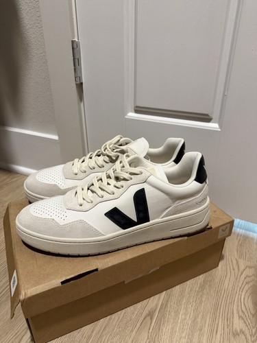Leather white black veja - leather,
