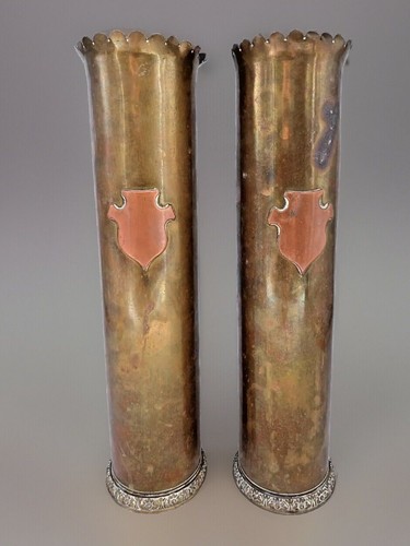 Paire obus 1914 vase laiton - 1914,