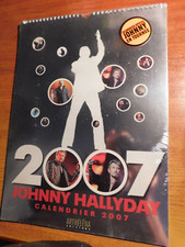 rare grand calendrier johnny hallyday 2007 sous blister 42,5 cm x 31 cm spirale