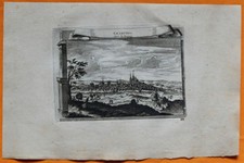 VAN DER AA Gravure originale c1725 VUE DE CHARTRES Beauce Eure-et-Loir
