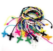 2-10 pcs Bracelet Chapelet en tissu type Decenario pour Prière Christianisme et 