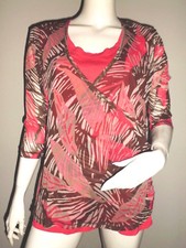 HAUT FEMME FUSHIA/MARON/BLANC