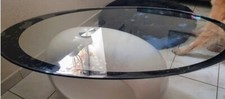 table basse en verre blanche très bon état 