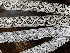 DENTELLE ANCIENNE AUX FUSEAUX - 2 longueurs modèles différents- fait main - neuf