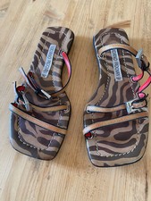 tongues 3 lanières cuir marron clair Luciano Padovan 35/36