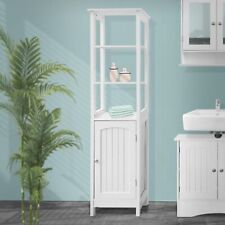 Armoire de rangement salle de bain meuble étagère haut en MDF blanc 40x160x32 cm